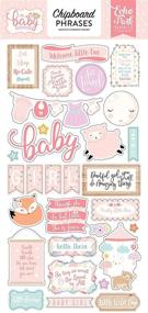 img 1 attached to 🎀 Echo Park Paper Co. Hello Baby Girl 6x13 Chipboard Phrases in Pink, Teal, Yellow, Purple, Orange - Perfect for Scrapbooking and Cardmaking!