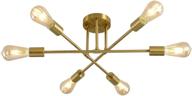 💡 sputnik chandelier lighting farmhouse semi flush mount ceiling light - contemporary fixtures for dining room, living room, bedroom, foyer, and kitchen logo