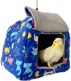 img 4 attached to Bird Tent Plush Hammock Parrot Hanging Nest for Cage, Winter Snuggle Sleeping Cave for Hamster Rat Parakeets Conure Cockatiel Lovebird, Small Animals Habitat Hideaway Hut Swing House Bed