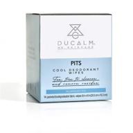 🌿 ducalm skincare cool deodorant wipes (14 count) - refreshing tea tree oil infused towelette with natural salts and enzymes - effective body odor neutralizer - paraben free logo