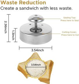 img 2 attached to 🥪 FENDIC Sandwich Cutter and Sealer for Kids - 3.5" Stainless Steel Round Sandwich Cutter, Decruster, and Maker for Sandwiches, Hamburgers, and Pies