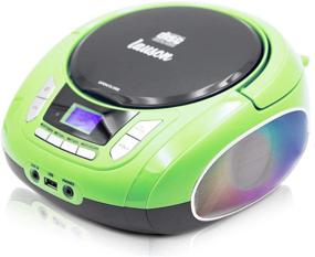 img 4 attached to Lauson Woodsound NXT564 Boombox with CD Player, MP3, Portable Radio, Stereo with USB, CD Player for Kids, LED Light Function, 3.5mm Headphone Jack (Green)