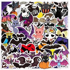 img 3 attached to 🦇 Pack of 50 Halloween Bat Waterproof Vinyl Decals for Water Bottles, Laptops, Cars, Bicycles, Motorcycles, Refrigerators, Luggage, Cups, Computers, Mobile Phones, Lockers, and Skateboards