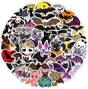 img 4 attached to 🦇 Pack of 50 Halloween Bat Waterproof Vinyl Decals for Water Bottles, Laptops, Cars, Bicycles, Motorcycles, Refrigerators, Luggage, Cups, Computers, Mobile Phones, Lockers, and Skateboards