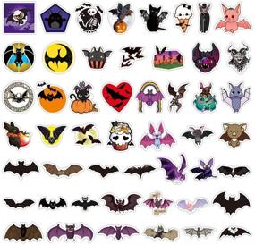 img 2 attached to 🦇 Pack of 50 Halloween Bat Waterproof Vinyl Decals for Water Bottles, Laptops, Cars, Bicycles, Motorcycles, Refrigerators, Luggage, Cups, Computers, Mobile Phones, Lockers, and Skateboards