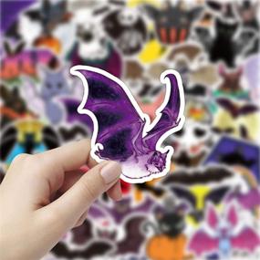 img 1 attached to 🦇 Pack of 50 Halloween Bat Waterproof Vinyl Decals for Water Bottles, Laptops, Cars, Bicycles, Motorcycles, Refrigerators, Luggage, Cups, Computers, Mobile Phones, Lockers, and Skateboards