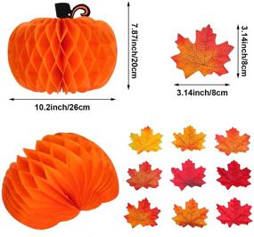 img 3 attached to 🍂 Fall-themed Party Decorations: 5-Piece Tissue Paper Pumpkin and 200-Piece Autumn Maple Leaves for Halloween and Thanksgiving
