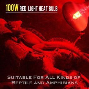 img 2 attached to 🦎 Aomryom 100W 2 Pack Infrared Heat Lamp Bulb - Red Light Heat Bulbs for Pet Lizards, Bearded Dragons, Chameleons, Snakes, Reptiles & Amphibians