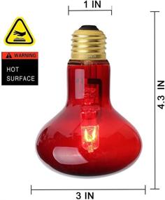 img 3 attached to 🦎 Aomryom 100W 2 Pack Infrared Heat Lamp Bulb - Red Light Heat Bulbs for Pet Lizards, Bearded Dragons, Chameleons, Snakes, Reptiles & Amphibians