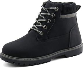 img 4 attached to JABASIC Ankle Lace Up Outdoor Comfort Boys' Shoes : Boots