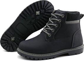 img 1 attached to JABASIC Ankle Lace Up Outdoor Comfort Boys' Shoes : Boots