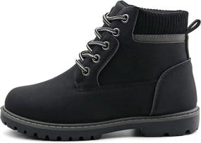 img 3 attached to JABASIC Ankle Lace Up Outdoor Comfort Boys' Shoes : Boots