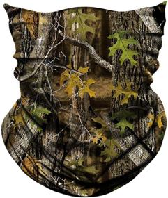 img 4 attached to 👑 AXBXCX 2 Pack Seamless Neck Gaiter Bandana Face Mask - Ideal Camouflage Print for Ultimate Sun Protection in Outdoor Activities