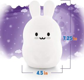 img 3 attached to 🐰 LumiPet Bunny Kids Night Light: Huggable Silicone LED Lamp in 9 Colors, USB Rechargeable Battery for Baby and Toddler Nursery