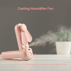 img 3 attached to Alpharan Portable Rechargeable Handheld Misting Fan - Small Personal Desk Fan, Ideal for Home Office or Outdoor Use (Pink)