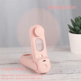 img 2 attached to Alpharan Portable Rechargeable Handheld Misting Fan - Small Personal Desk Fan, Ideal for Home Office or Outdoor Use (Pink)