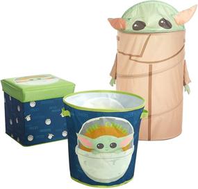 img 4 attached to Idea Nuova Star Wars: The Mandalorian, The Child 3 Piece Collapsible Storage Set with Ottoman, Bin, and Pop Up Hamper (WK330485) - Enhanced for SEO