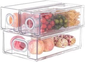 img 4 attached to 🧊 White Refrigerator Organizer Bins, Pantry Cabinet Organizers 6-Pack Set