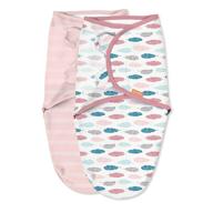 swaddleme original swaddle – large size, 3-6 👶 months, 2-pack (feather stripe) - maximize baby comfort and style logo