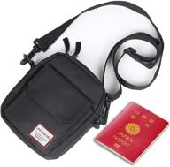 travel messenger bag with passport holder and rfid blocking technology logo