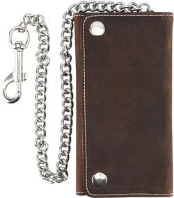 img 4 attached to 👨 Men's Vintage Leather Tri-Fold Wallet with Secure Closure - Ideal for Wallets, Card Cases & Money Organizers