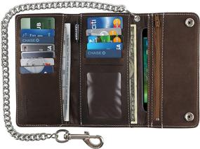 img 3 attached to 👨 Men's Vintage Leather Tri-Fold Wallet with Secure Closure - Ideal for Wallets, Card Cases & Money Organizers