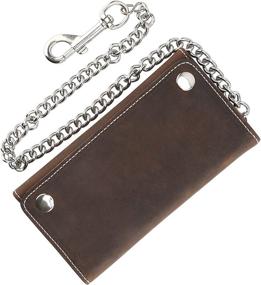 img 1 attached to 👨 Men's Vintage Leather Tri-Fold Wallet with Secure Closure - Ideal for Wallets, Card Cases & Money Organizers