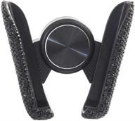 📱 bestbling blingbling rhinestone crystal mini car dash air vent phone holder (black) – convenient & automatic adjustable design logo
