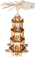 🎄 brubaker 24-inch christmas pyramid - 4-tier carousel with 6 candle holders and hand-painted figurines - authentically designed in germany - nativity set and decoration logo