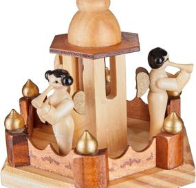 img 2 attached to 🎄 BRUBAKER 24-Inch Christmas Pyramid - 4-Tier Carousel with 6 Candle Holders and Hand-Painted Figurines - Authentically Designed in Germany - Nativity Set and Decoration