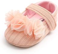 👶 kuner baby girls lace flowers bow mary jane princess shoes - non-slip first walkers shoes with enhanced seo logo