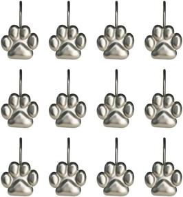 img 4 attached to 🐾 Sunlit Fashion Design Cute Paw Print Shower Curtain Hooks for Dog Cat and Bear - Rust Proof Oil Rubbed Metal Rings, 12 Pack