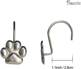 img 3 attached to 🐾 Sunlit Fashion Design Cute Paw Print Shower Curtain Hooks for Dog Cat and Bear - Rust Proof Oil Rubbed Metal Rings, 12 Pack