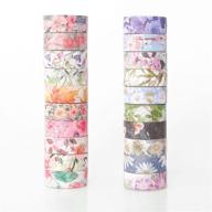 🌸 floral washi tape set - 20 rolls 0.6 inches | decorative masking tape for scrapbooking, diy arts & crafts, bullet journal, planner, card & gift wrapping logo