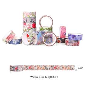 img 3 attached to 🌸 Floral Washi Tape Set - 20 Rolls 0.6 inches | Decorative Masking Tape for Scrapbooking, DIY Arts & Crafts, Bullet Journal, Planner, Card & Gift Wrapping