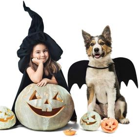 img 1 attached to 🦇 Halloween Pet Bat Wings Costume - BWOGUE Dog Cosplay Apparel for Small to Large Sized Dogs with Party Decoration