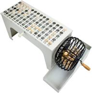 professional steel tabletop bingo set by royal bingo supplies - ez-reset with 75 carved wooden balls, cage, and masterboard логотип