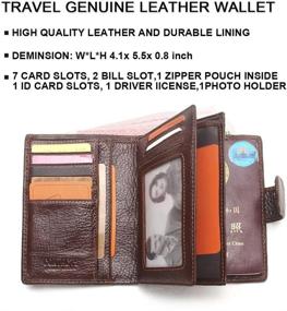 img 3 attached to Contacts Genuine Leather Passport Trifold Travel Accessories