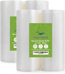 img 4 attached to VacYaYa 4 Pack 8X50 Vacuum Sealer Bags - 200ft Total 🔒 Length | BPA Free, Heavy Duty, Ideal for Sous Vide & Storage