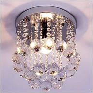 💡 modern crystal chandeliers light, zeefo mini style flush mount fixture with crystal ceiling lamp for hallway, bar, kitchen, dining room, kids room (8 inch) logo