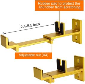 img 3 attached to 🔊 Universal SoundBar Mount Bracket Wall Mounting for TV Sound Bar - Adjustable & Extendable Length, Golden Finish