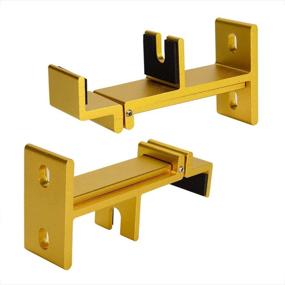 img 2 attached to 🔊 Universal SoundBar Mount Bracket Wall Mounting for TV Sound Bar - Adjustable & Extendable Length, Golden Finish