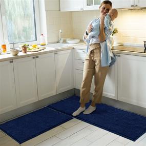 img 4 attached to HOMEIDEAS Kitchen Non Slip Absorbent Washable