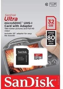 img 3 attached to 💾 Карта памяти SanDisk Ultra 32 ГБ UHS-I Class 10 MicroSDHC - скорость до 80 МБ/с (SDSQUNC-032G) с адаптером.