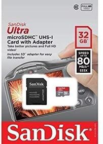 img 1 attached to 💾 Карта памяти SanDisk Ultra 32 ГБ UHS-I Class 10 MicroSDHC - скорость до 80 МБ/с (SDSQUNC-032G) с адаптером.