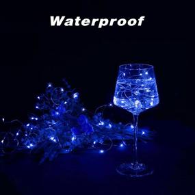 img 1 attached to 🔵 Edvision Fairy Lights 12-Pack Battery Operated 7FT 20LED Christmas Lights with Silver Wire for Wedding Birthday Party Ceremony Christmas Thanksgiving Decoration, Blue