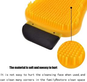 img 3 attached to 🧽 Solifegoble 3-in-1 Silicone Sponge: Multi-Purpose Scrubber, Scraper, and Cleaning Brush for Kitchen, Bathroom, and Car Cleaning - Silicone Kitchen Sponge in Vibrant Yellow and Red