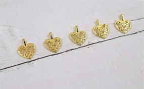 img 1 attached to 💛 Ruwado 50 Pcs Heart Charms Antique Silver Pendants for DIY Jewelry Making - Gold