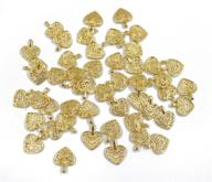 💛 ruwado 50 pcs heart charms antique silver pendants for diy jewelry making - gold logo