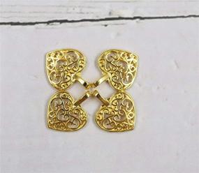 img 2 attached to 💛 Ruwado 50 Pcs Heart Charms Antique Silver Pendants for DIY Jewelry Making - Gold